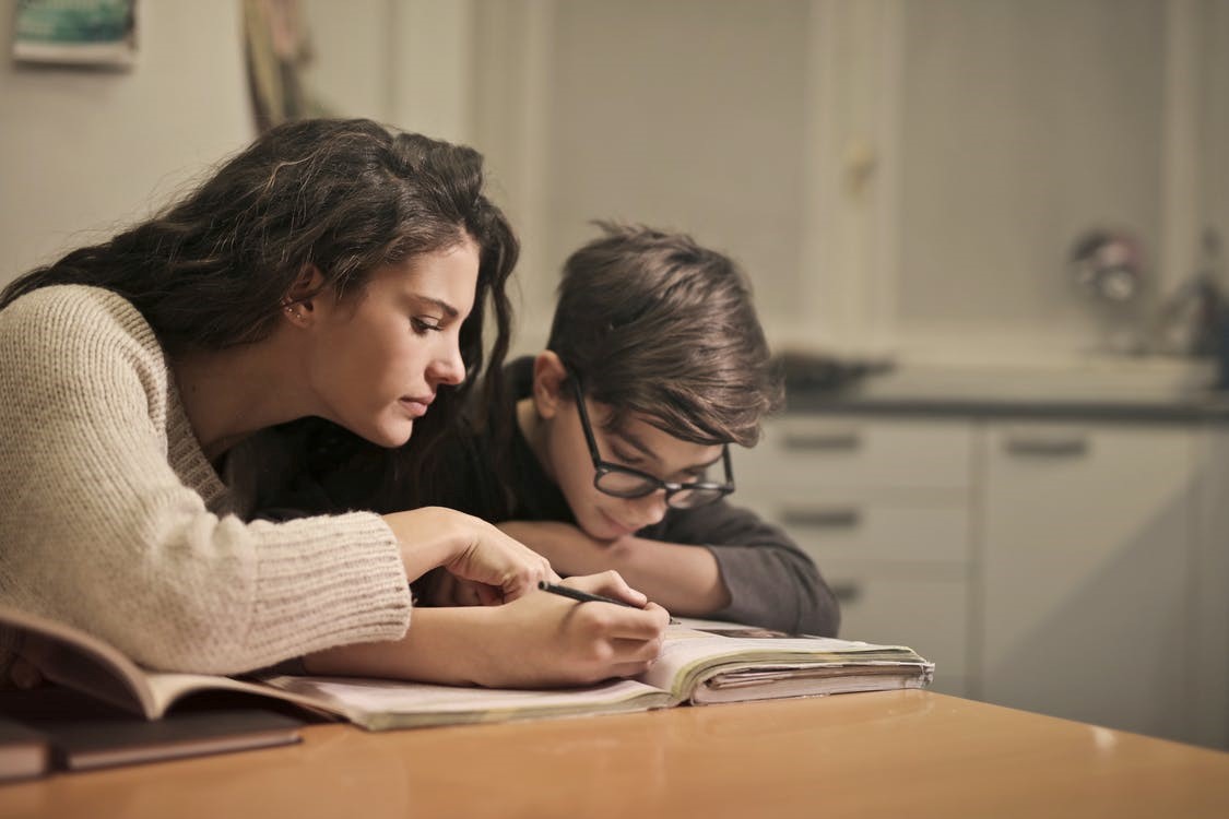 child practicing focus
